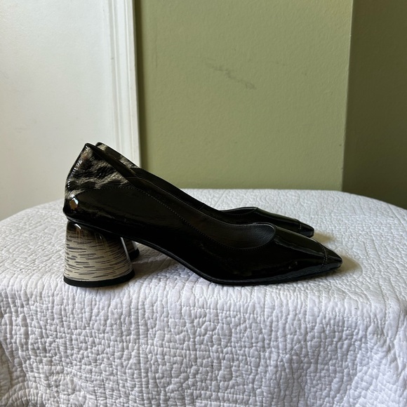 New ALLBITEFO Women’s Patent Black animal Detail size 7.5 Heels - Picture 6 of 12